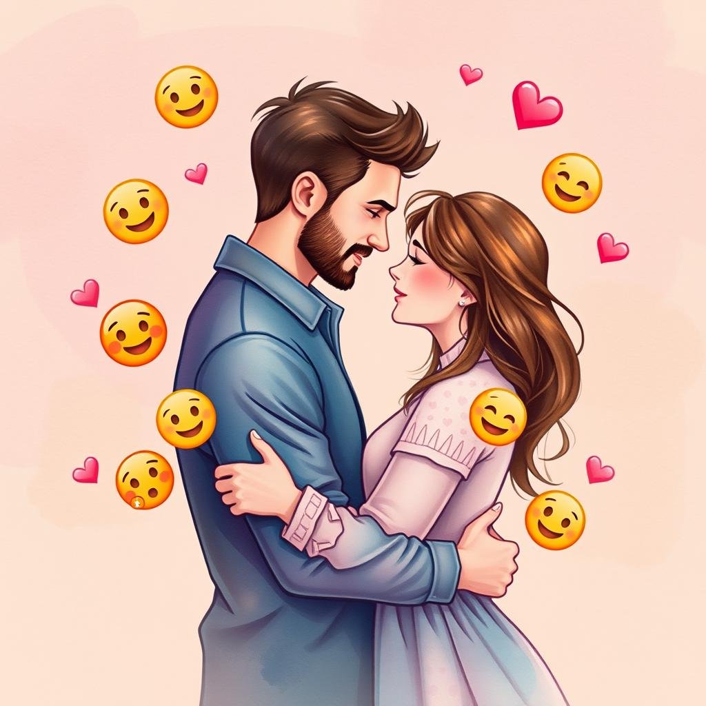 Emojis roll i känslomässig kommunikation som ett parRomantiska relationer i den digitala världen